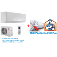 Klima uređaj GREE PULAR GWH12AGB-K6DNA1A/I;GWH12AGB-K6DNA1A/O 3.2kW, Inverter, WiFi SA MONTAŽOM